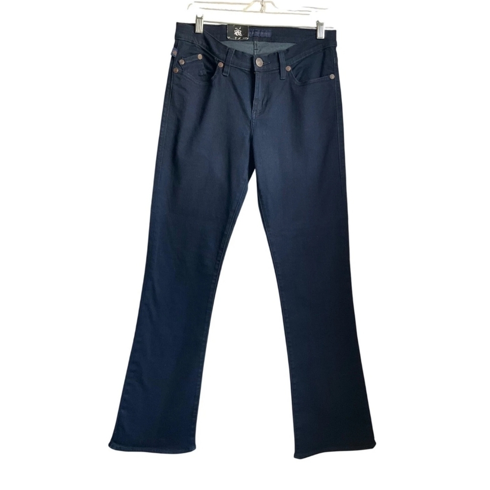 Rock & Republic Womens 8 Kasandra Bootcut Flare Jeans Dark Wash Rhinestone